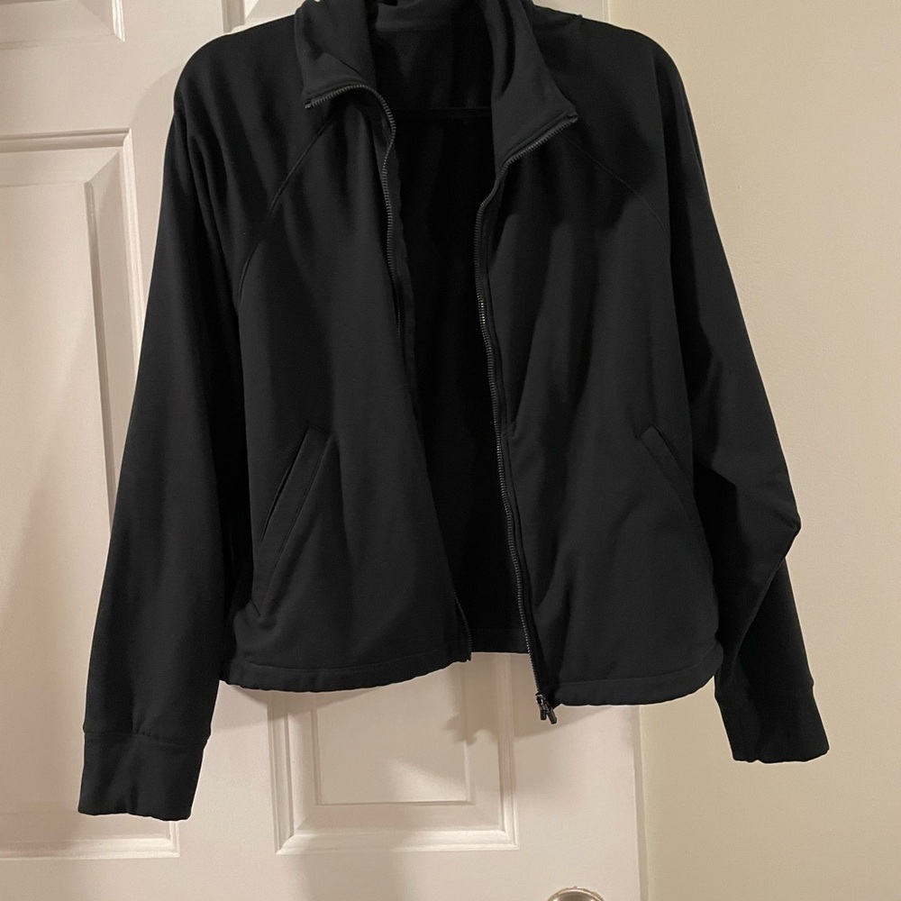Cropped Black Zip-Up Jacket - Picture 1 of 4